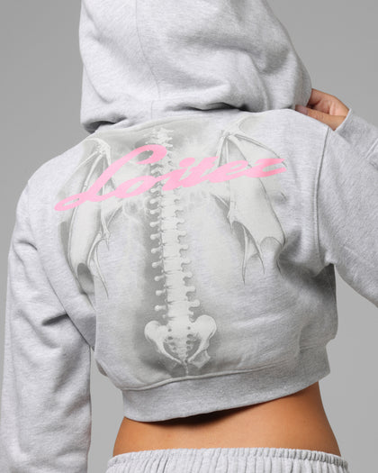 Loiter Women's Drako Cropped Hoodie Grey Marle