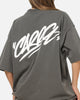 Carre Tag Mock Neck T-Shirt Black Acidwash