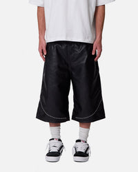 MNML Ultra Baggy Stud Leather Shorts Black