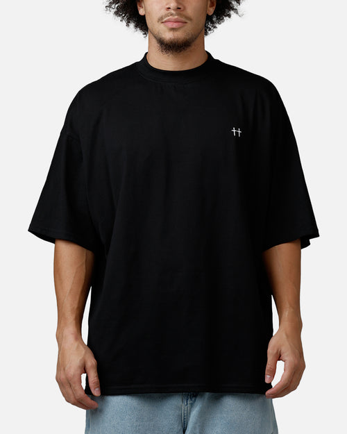 Saint Morta Divine Duty Mock Neck T-Shirt Black