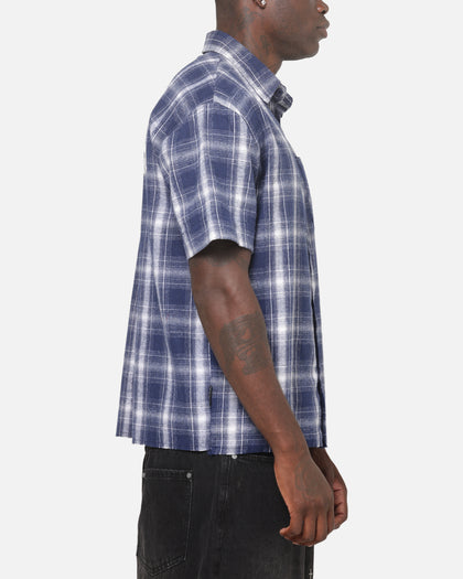 Saint Morta Paradise Studios Button Up Shirt Navy Plaid