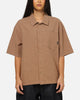 Carre Grid Button Up Shirt Brown-Plaid