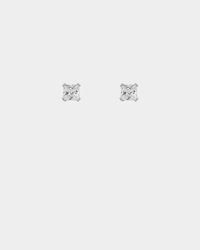 Saint Morta Square Cut Earrings White Gold