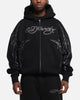Ed Hardy Cyber Rhinestone Zip-Up Hoodie Black