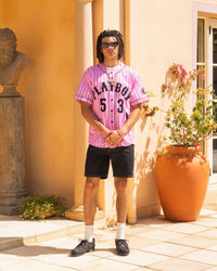 Playboy By Culture Kings Bunny Baseball Shirt Jersey Pink