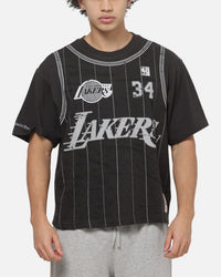 Mitchell & Ness Los Angeles Lakers Shaquille O'Neal #34 Faux Jersey T-Shirt Faded Black