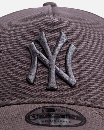 New Era New York Yankees 'Canvas Graphite Grey' 9FORTY A-Frame Snapback Washed Graphite