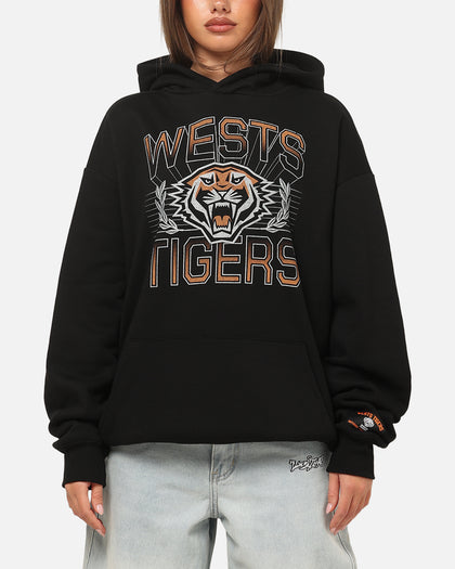 Bleacher Athletic Wests Tigers NRL Adult Club Wreath Hoodie Black