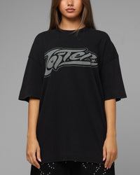 Loiter Jet Stream T-Shirt Black Acidwash