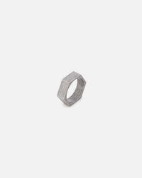 Saint Morta Hex Ring Antique Silver
