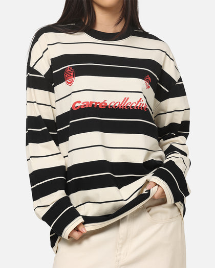 Carre Collective Stripe Long Sleeve T-Shirt Black/Off White