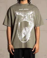 Saint Morta Snake Eyes Boxy T-Shirt Khaki Green