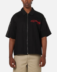 Ed Hardy Panther Stud Zip Shirt Black