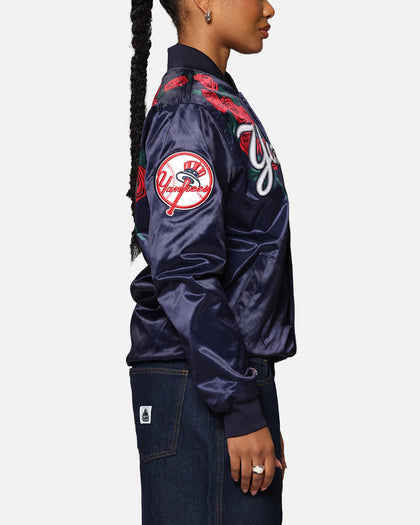 Pro Standard New York Yankees Roses Satin Jacket Navy
