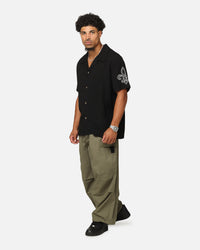 XXIII Fleur Linen Button Up Shirt Black