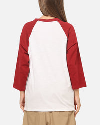 Nike 3/4 Sleeve Raglan Top Crimson/White