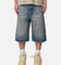 MNML Ultra Baggy Crystal Denim Shorts Blue