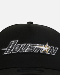New Era Houston Astros 'Metallic Wordmark' 9FORTY A-Frame Snapback Black