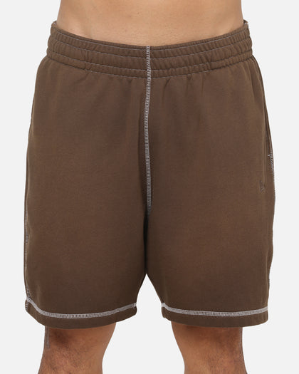 New Era Acid Wash Fleece Shorts Brown