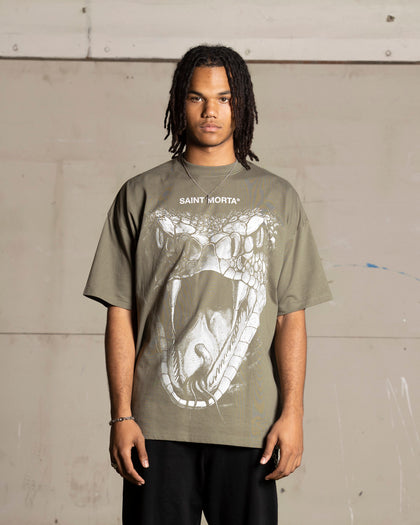 Saint Morta Snake Eyes Boxy T-Shirt Khaki Green