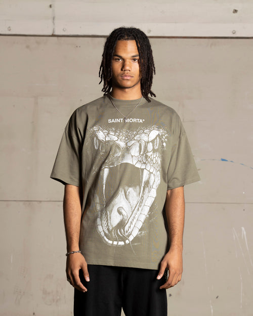 Saint Morta Snake Eyes Boxy T-Shirt Khaki Green