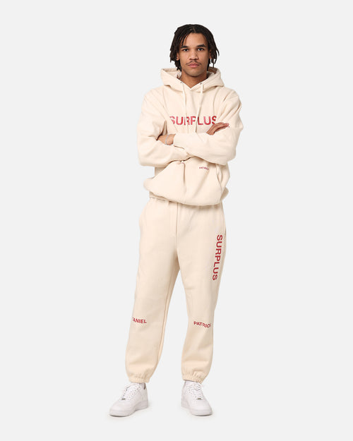 Daniel Patrick Surplus Logo Hoodie Cream/Maroon