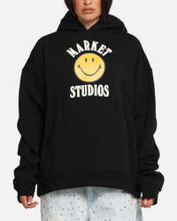 Market Smiley Lockup Hoodie Black