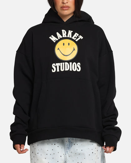 Market Smiley Lockup Hoodie Black