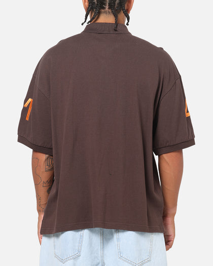 Mitchell & Ness X Mclaren Heritage Boxy Polo Shirt Chocolate