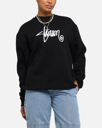 S Double Shawn Script Crewneck Black