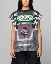 Loiter Motorsport Muscle T-Shirt Grey/Multi-Coloured