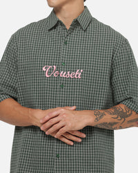 Vouseti Full Court Button Up Shirt Money Green Plaid