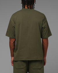 Loiter Hybrid Premium T-Shirt Olive/Pink