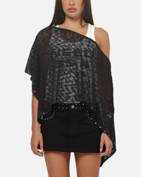 Ed Hardy Women's Knitted Poncho Black