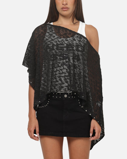 Ed Hardy Women's Knitted Poncho Black