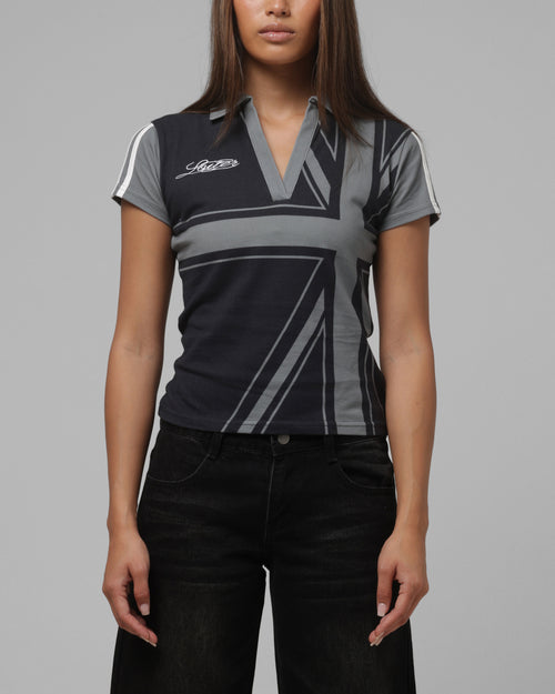 Loiter Women's Empire Polo T-Shirt Black