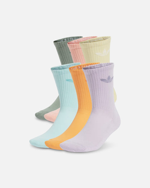 Adidas Trefoil Cushioned Crew Socks 6 Pack Multi-Coloured