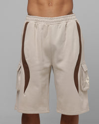 Loiter Hybrid Tek Cargo Shorts Stone