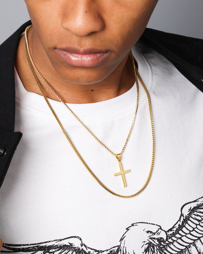 NXS Double Cross Chain Gold