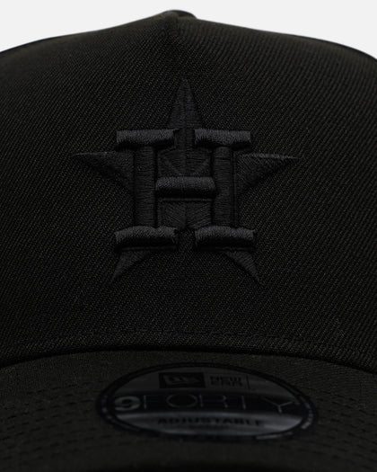 New Era Houston Astros 'Easy Black' 9FORTY A-Frame Snapback Black/Black