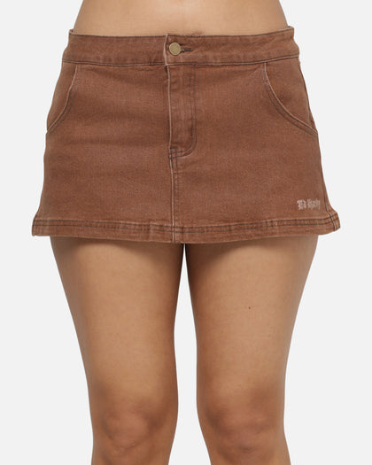 Ed Hardy Women's Waxed Denim Skirt Dirty Denim