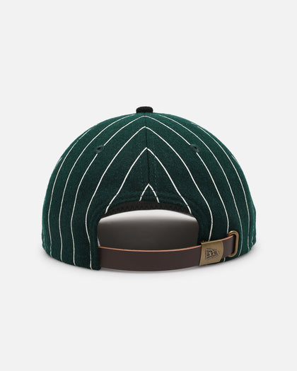 New Era Chicago Bulls 9FIFTY Retro Melton Pinstripe Strapback Dark Green/Black