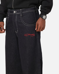 Ed Hardy Ultra Wide Leg Denim Jeans Indigo