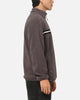 X-Large Stripe Polar Fleece Quarter Zip Fleece Mocha