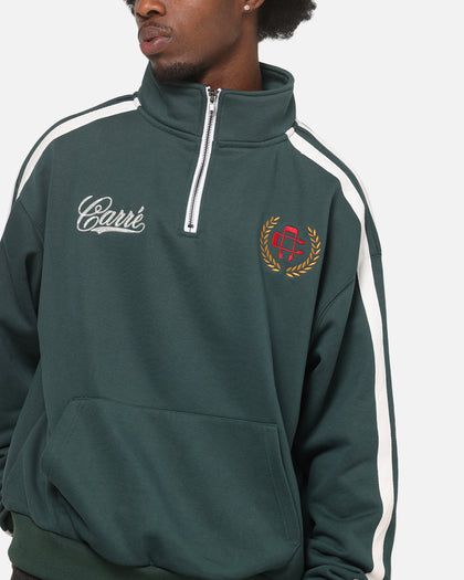 Carre Footie 1/4 Zip Crewneck Green/Off White