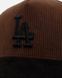 47 Brand Los Angeles Dodgers 'Barren' Offside DT Corduroy Snapback Brown/Black