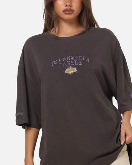 Mitchell & Ness Los Angeles Lakers Blackletter Champs Box T-Shirt Slate