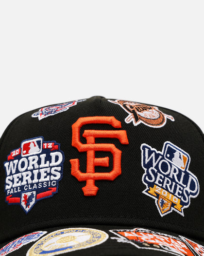 New Era San Francisco Giants 'All Over Embroidery' 9FORTY A-Frame Snapback Black