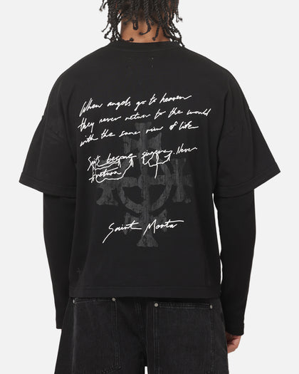 Saint Morta Destiny Layered Long Sleeve T-Shirt Washed Black