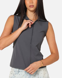 XXIII Women's Asymmetric Zip Top Grey